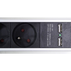 Listwa antyprzepięciowa 2x USB  4x gniazdo sieciowe 16A 3m