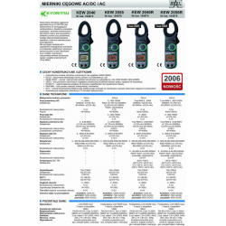 Miernik cęgowy 1000A AC/DC TRMS Kyoritsu KEW2056R
